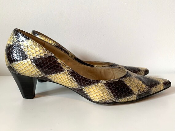 Peter Kaiser Leather Snake Print Size 4 EU -