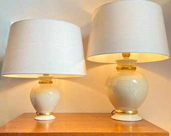 Vintage Le Dauphin Lamp - French Ceramic and Brass Design - Etsy 日本