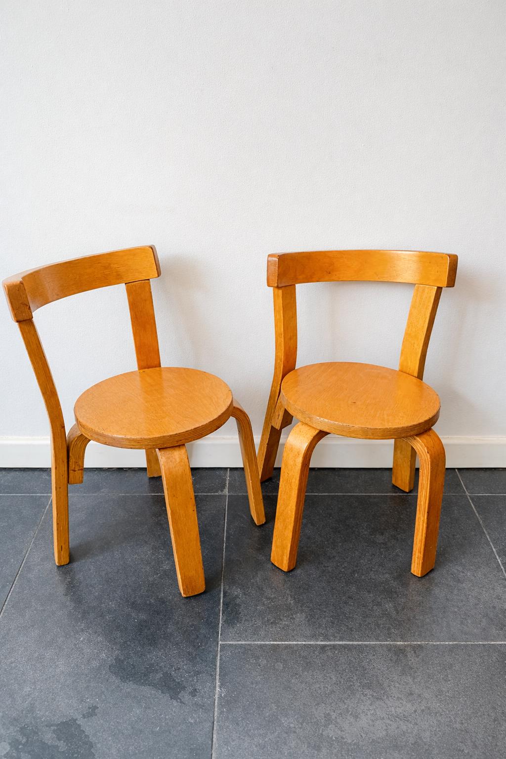 Vintage Kids Chair Alvar Aalto - Model 68 - Plywood, Birch - 1930s
