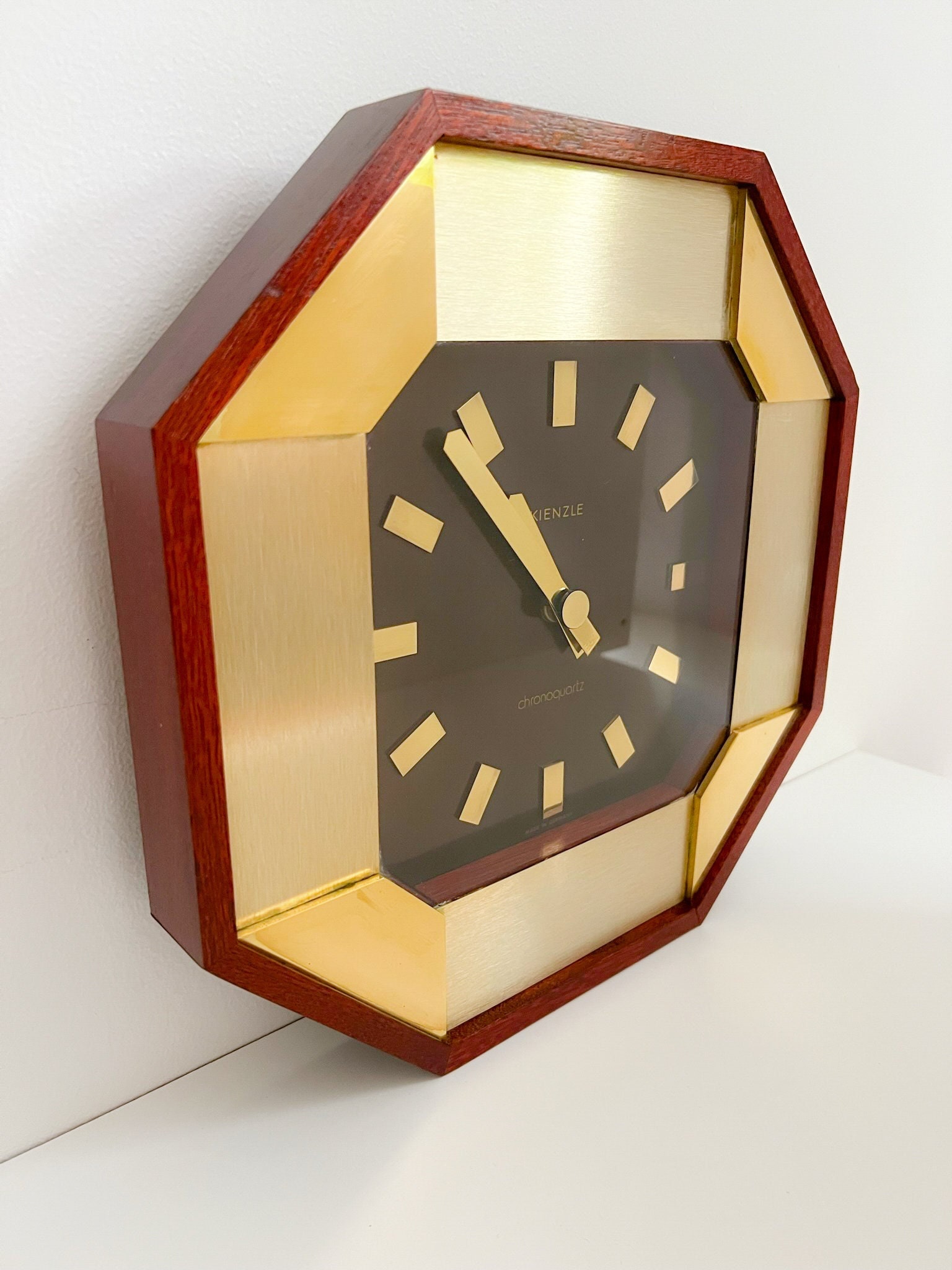 Collectors Item - KIENZLE Chronoquartz Wall Clock - Wood (teak