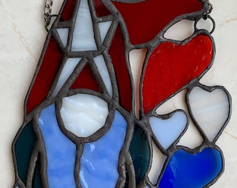 4th of July Gnome Suncatcher: Red, White & Blue Stained Glass