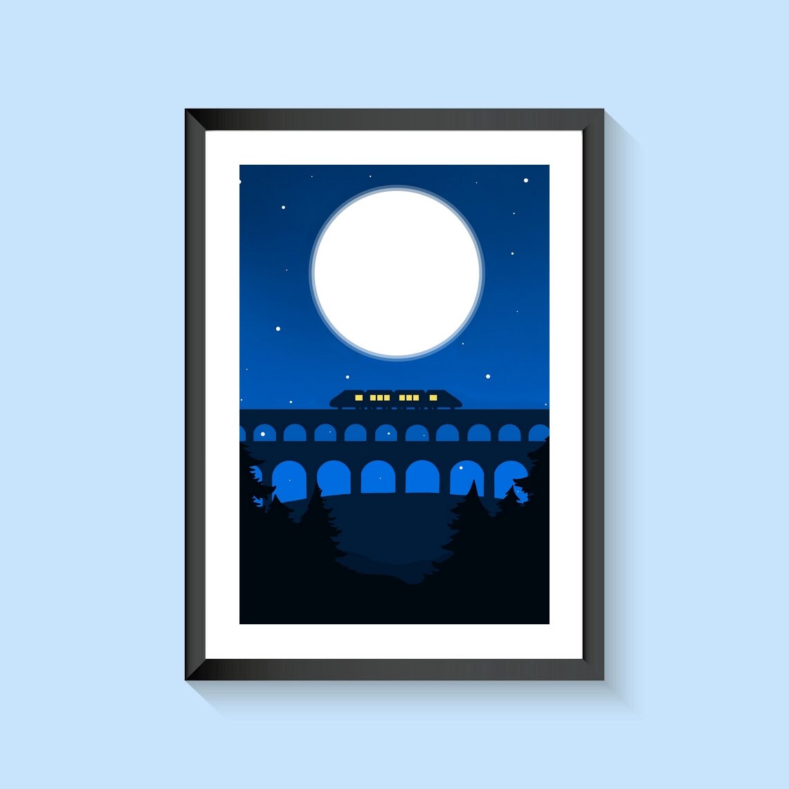 Illustration Paysage Encadrée Voyage