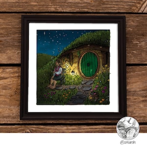 Bilbo&#39;s Bag End ilustración / Tolkien / Tierra Media / descarga digital