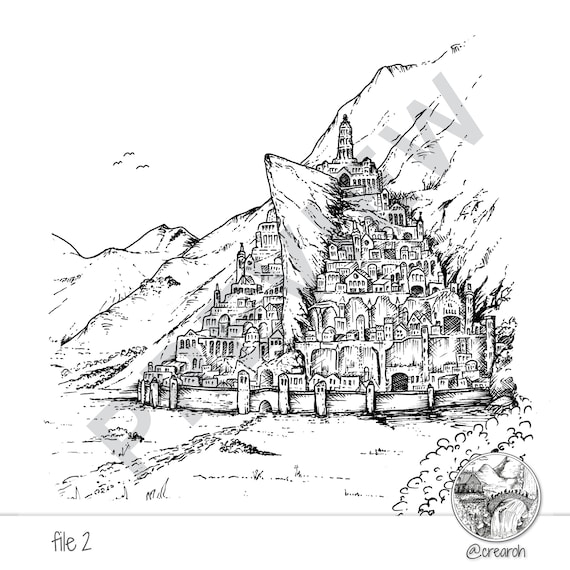 Minas Tirith gondor Illustration Tolkien Middle Earth 