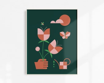 Garden Print | Geometric | Colorful | Pattern | Illustration | Bold | Wall Art | Home Decor | Print | Gift