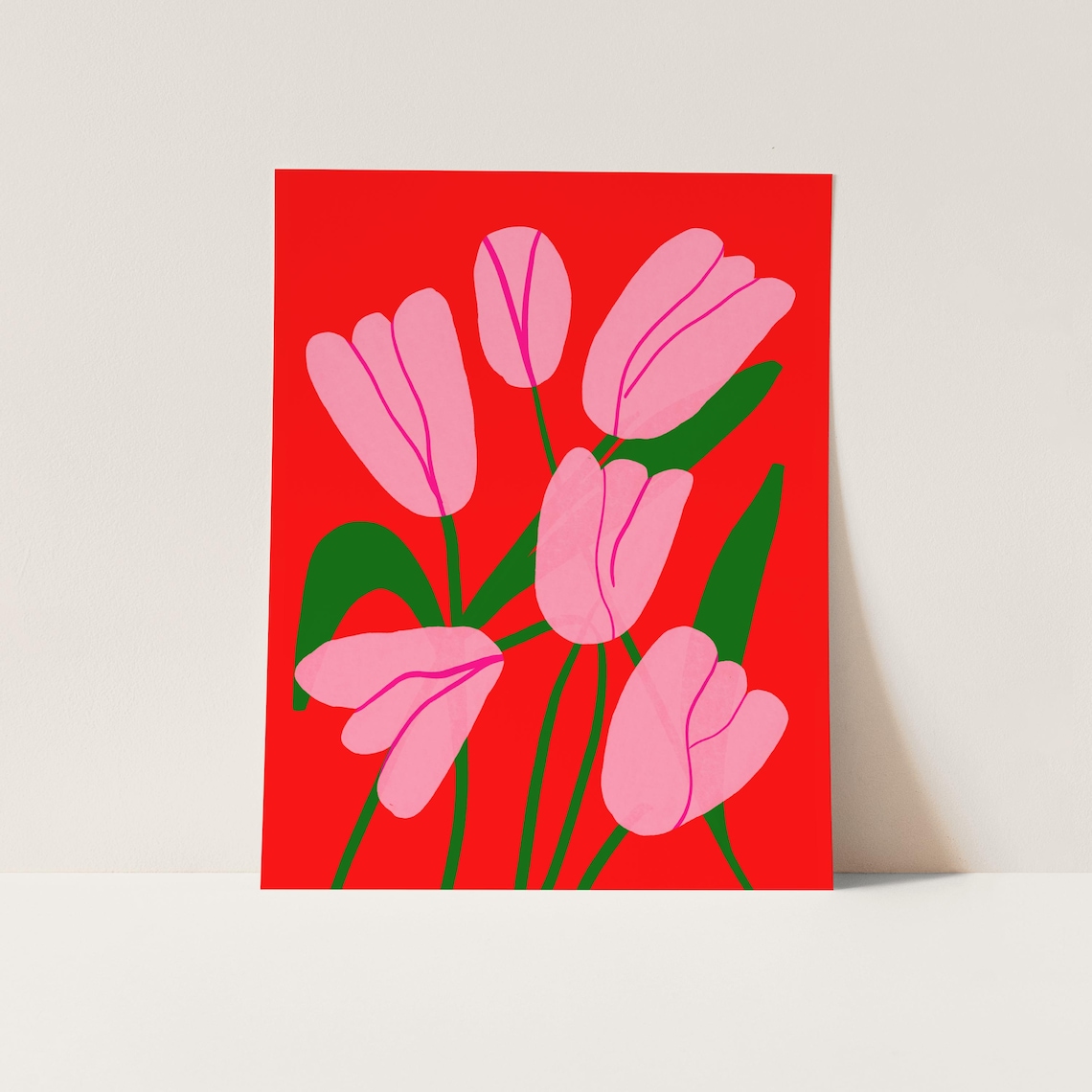 Tulips Print | Spring Floral Art | Illustration | Bold | Wall Art ...