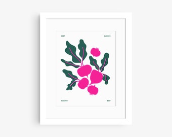 Beet Garden | Print | Colorful | Illustration | Wall Art | Home Decor | Print | Gift