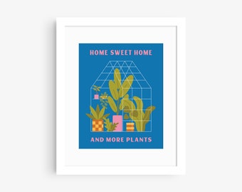 Home Sweet Home Wall Art | Plants | Greenhouse | Geometric | Illustration | Bold | Wall Art | Home Decor | Print | Gift
