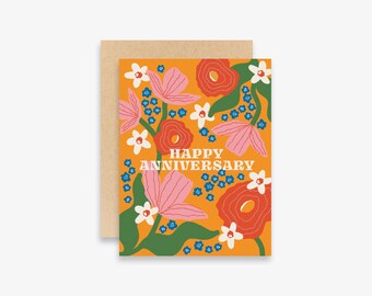 Happy Anniversary Floral Card | Greeting Card