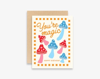 Mushroom Birthday Card | Happy Birthday Card | Greeting Card