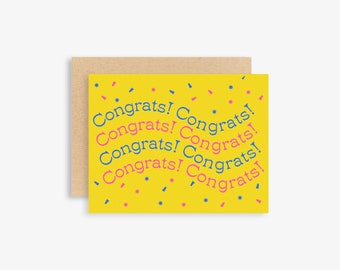 Confetti Congrats! Card | Encouragement Card | Greeting Card | Colorful | Graduation Card