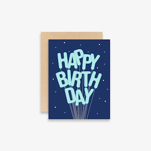 Birthday Card | Birthday Balloons Card | Greeting Card | Colorful | Typography