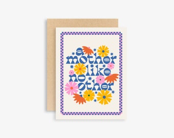 A Mother Like No Other Card | Mother's Day Card | Greeting Card | Colorful | Typography | Floral