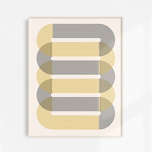 Curvy Print Minimal Print Geometric Print Colorful Pattern Illustration Gift Bold Wall Art Home Decor Print Wall Print image 1