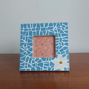 Sweet little blue mosaic picture frame