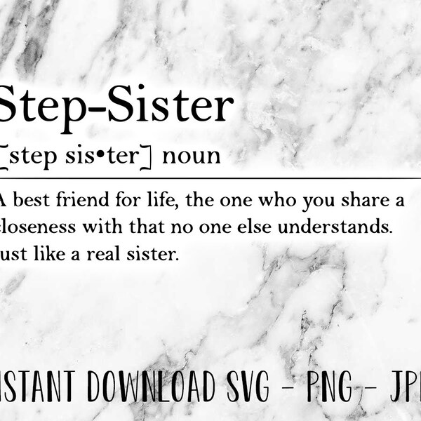 Step Sister Svg Etsy