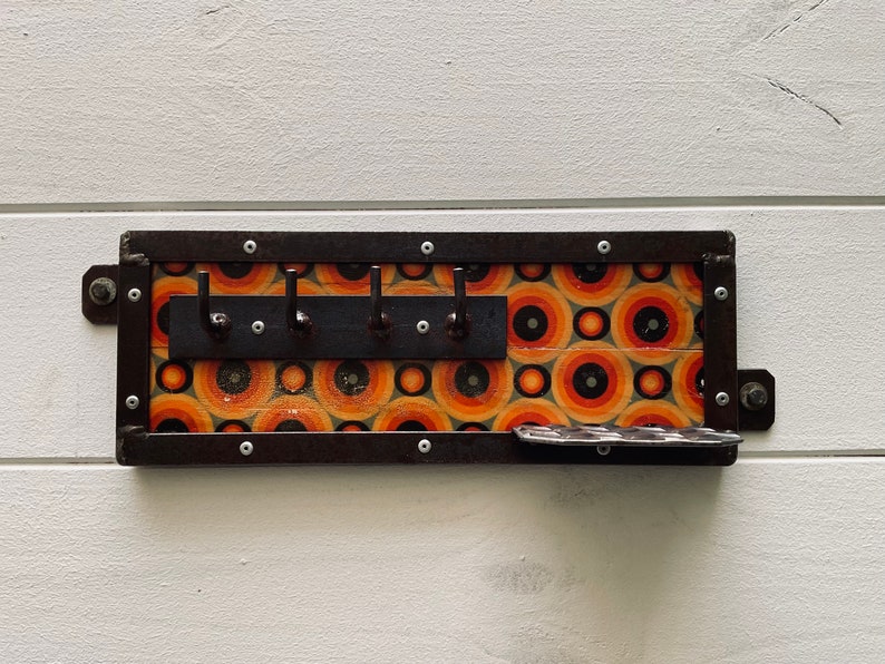 INDUSTRIAL Style Key Rack VINTAGE 70s Finish Etsy