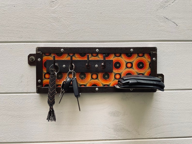 INDUSTRIAL Style Key Rack VINTAGE 70s Finish Etsy