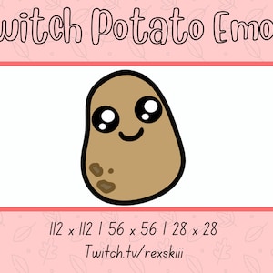 Emotka Twitch Potato, Emotka Potato, Słodka Emotka, Emotka Kawaii, Emotka Jedzenia, Emotka Twitch, Natychmiastowe Pobieranie