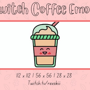 Twitch Coffee Emote, Kawaii Emote, Cute Emote, Iced Coffee Emote, Coffee Viciado Emote, Twitch Emote, Download Instantâneo