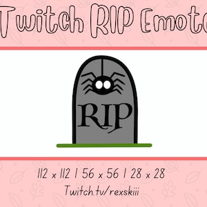 Twitch RIP Emote, Grave Emote, Horror Emote, Spooky Emote, Kawaii Emote, Halloween Emote, Spider Emote, Twitch Emote, Instant Download