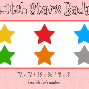 Star Badges, Cute Subscriber Badges, Sub Badges, Twitch Emotes, Instant Download
