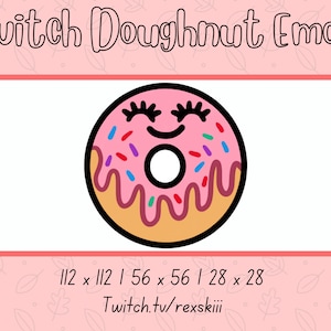Twitch Doughnut Emote, Kawaii Emotes, Food Emotes, Donut Emotes, Cake Emotes, Twitch Emotes, Instant Download