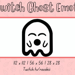 Twitch Ghost Emote, Halloween Emote, Horror Emote, Kawaii Emote, Spooky Emote, Twitch Emote, Instant Download