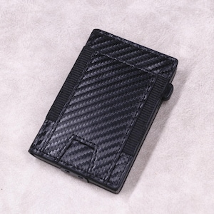 Smalle RFID-blokkerende portemonnee voor heren met uitklapbare kaarthouder Geldclip - magnetische sluiting