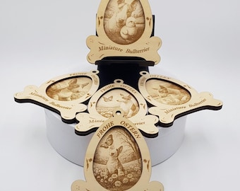 Set of 5 Hanging Eggs Miniature Bull Terrier