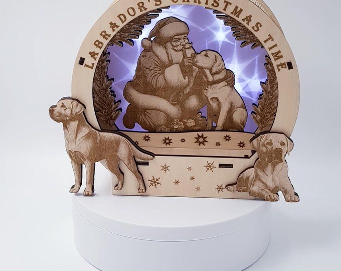 Labradors Christmas Time 2024 Star Time Table Floating Lamp closed