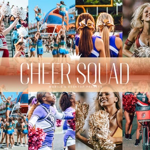 5 CHEER SQUAD Mobile & Desktop Lightroom Presets, Cheerleader Presets, Sorority Presets, Sports Presets, Bloggers Influencers