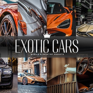 5 EXOTIC CARS Mobile & Desktop Lightroom Presets, Automotive and Car Photography, Vehicle Filters