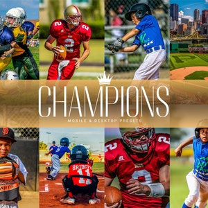 15 MISTRZOWIE Mobilne i stacjonarne Lightroom HDR Sport Presety Piłka nożna Baseball Piłka nożna Sportowcy