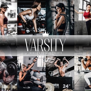 5 VARSITY Mobile & Desktop Lightroom Sports Presets for Hardcore Athletes Bodybuilders and Powerlifters