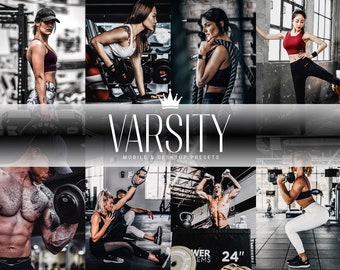 5 VARSITY Mobile & Desktop Lightroom Sports Presets for Hardcore Athletes Bodybuilders and Powerlifters