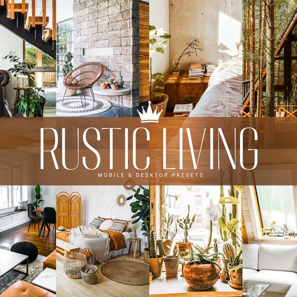 5 RUSTIC LIVING Mobile & Desktop Lightroom Presets,  Boho Presets, Earthy Filters, Bloggers Influencers