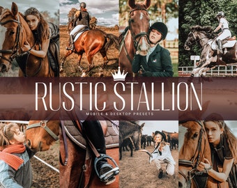10 RUSTIC STALLION Mobile & Desktop Lightroom Presets, Horses Western Rodeo Filters, Bloggers Influencers