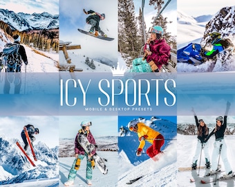 Icy Sports Lightroom プリセット: ウィンタースポーツ写真フィルター (モバイル & デスクトップ)