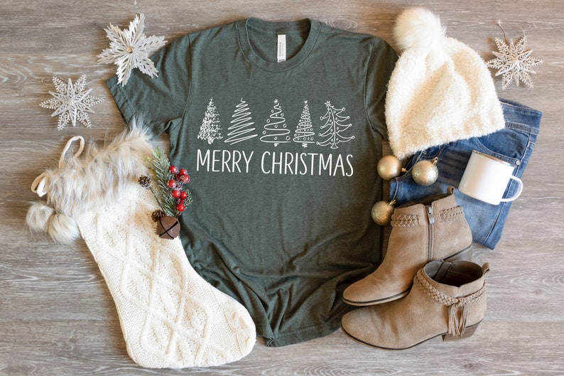 Merry Christmas Tree Shirt Christmas Shirt Christmas Tree image 1