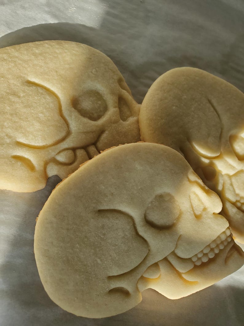Undecorated Halloween Skull Sugar Cookies Etsy