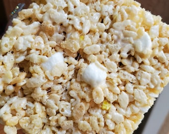 Brown butter Gooey Rice Krispy Treats for party favors Birthday late night holiday snack