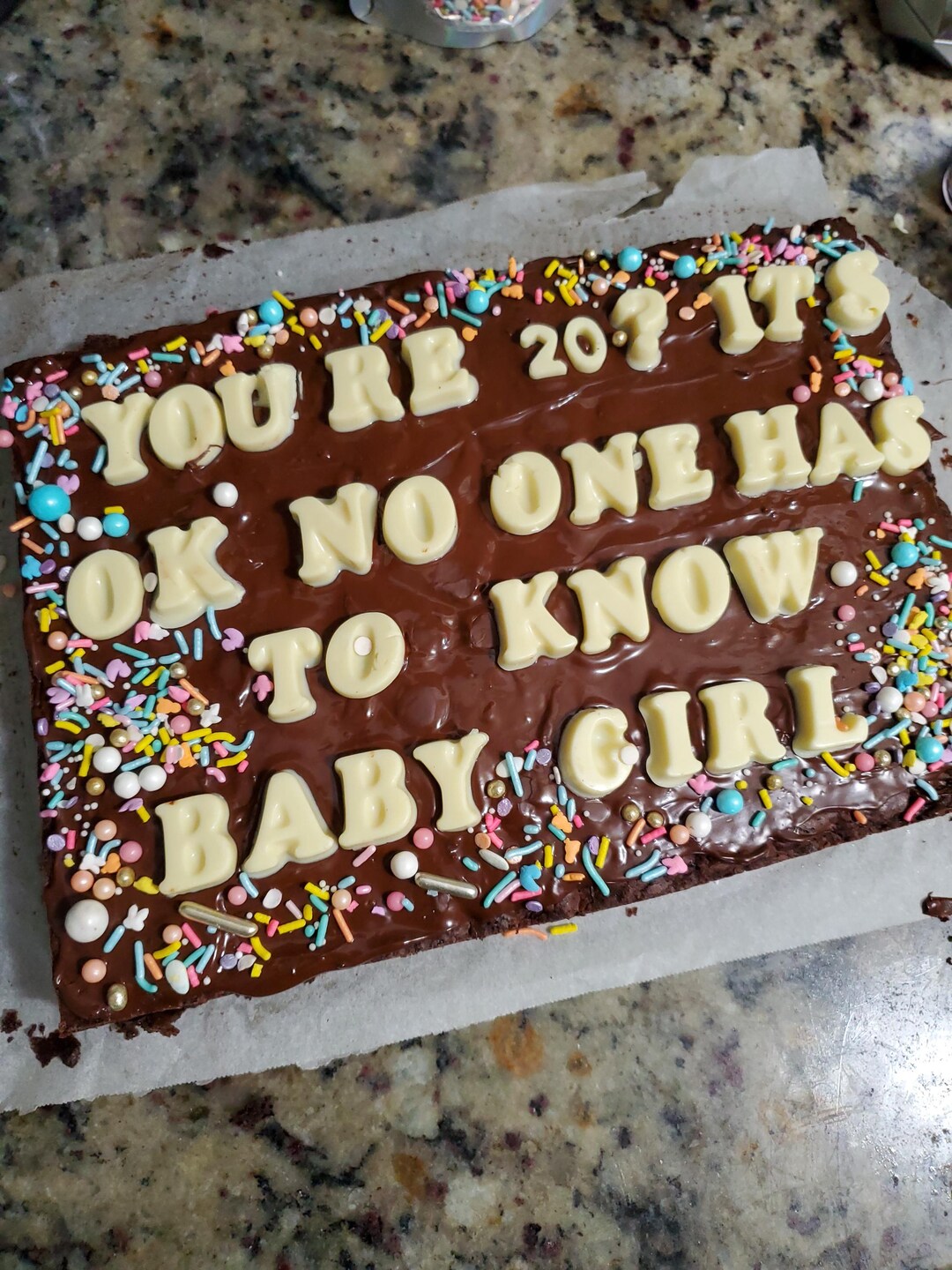 Personalized Brownie Slab: Custom Message Chocolate Treat (13x9 Inches ...