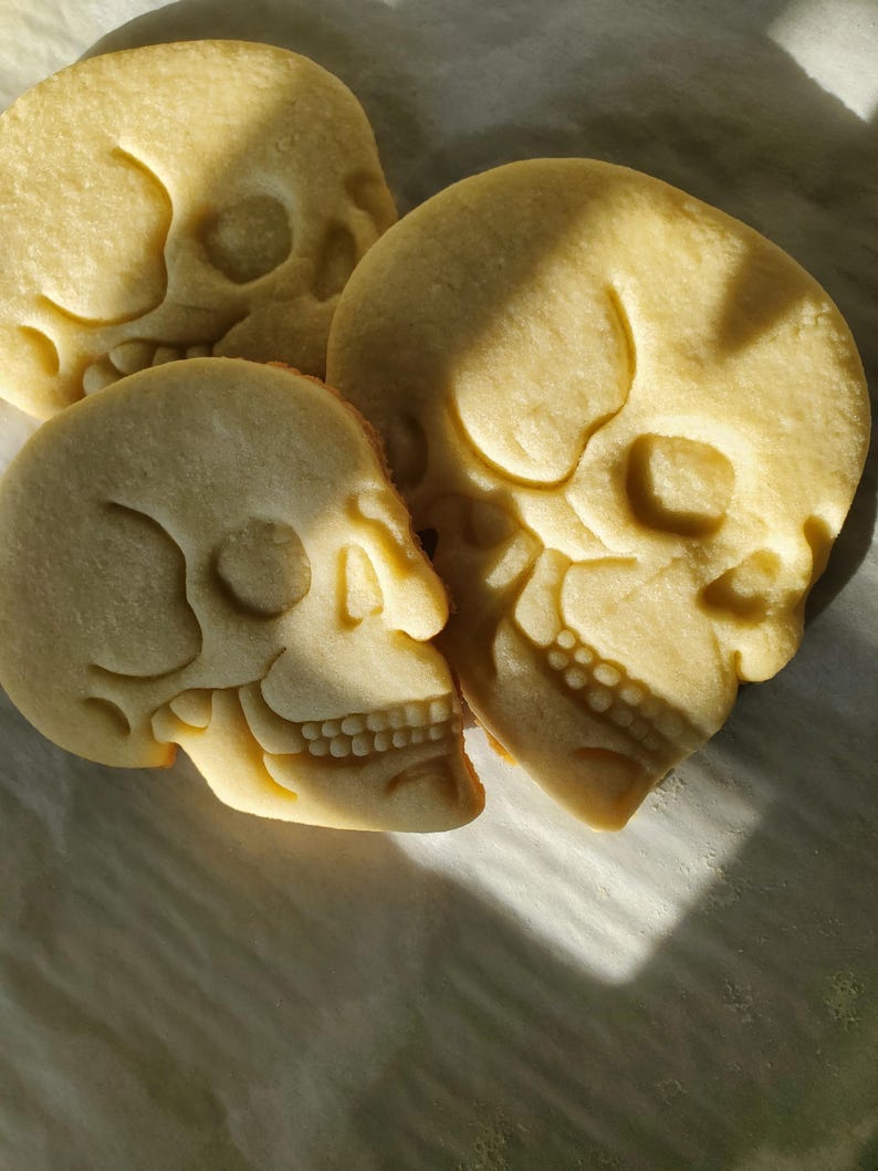 Undecorated Halloween Skull Sugar Cookies Etsy