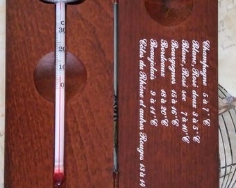 French Wine Thermometer - Le Thermometre A Vin. In wooden case