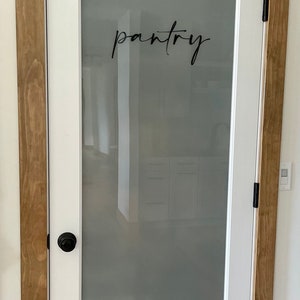 Pantry Door Decal. Permanent Sticker for Pantry Door. Easy to apply Decal for pantry. Simple Cursive pantry sign. Modern minimalist pantry.