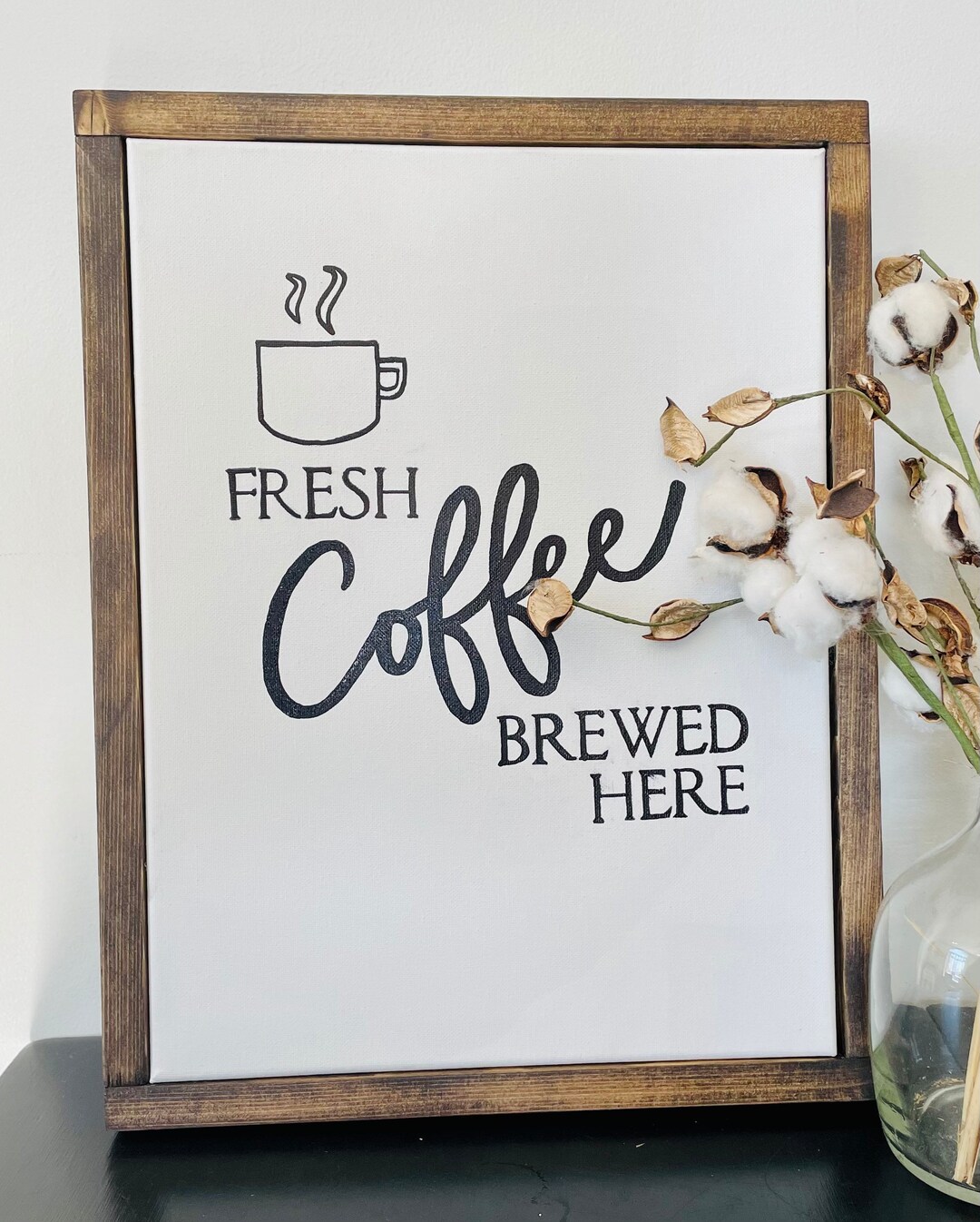 Fresh Coffee Brewed Here Sign. Coffee Bar Sign. Kitchen Wall - Etsy