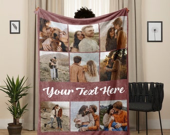 Personalized Photo Blanket, Picture Collage Blanket, Baby Blanket, Couple Blanket, Best Friend Blanket, Minky Blanket, Anniversary Gifts