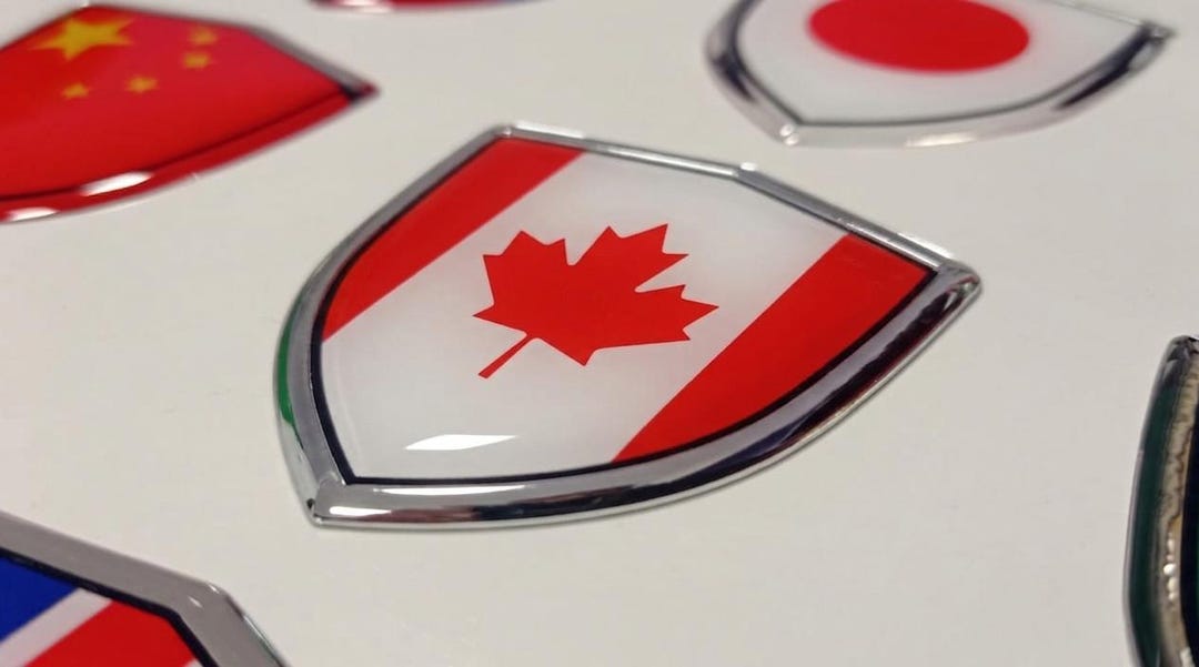 Canadian Style Emblems Canada Flag Car Sticker 3D Domed Resin Emblem Badge Decal – Canadian ...