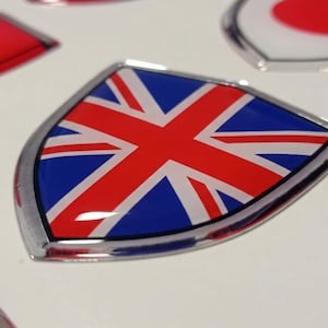 UK Flag Car Sticker 3D Domed Resin Emblem Badge Decal – United Kingdom Union Jack Auto Motorcycle Vinyl Shield Doming Gel